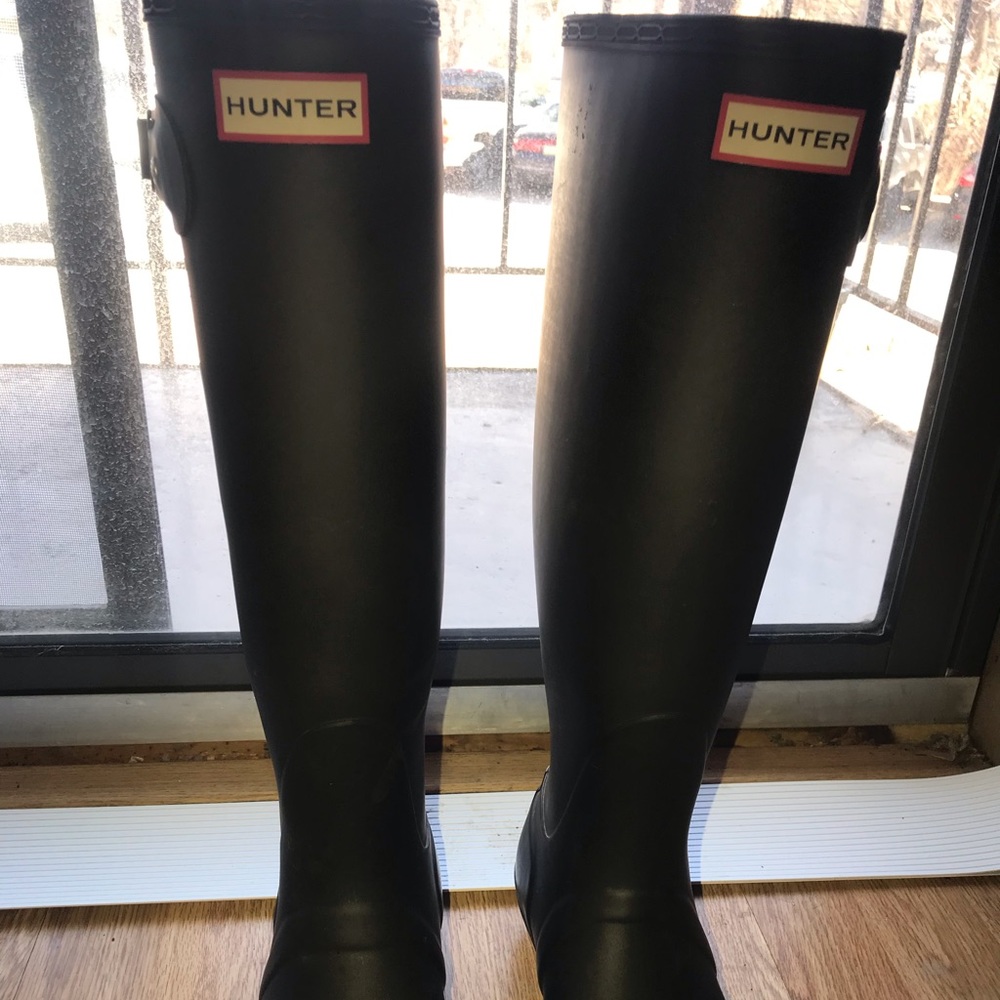 Tall matte hunter boots